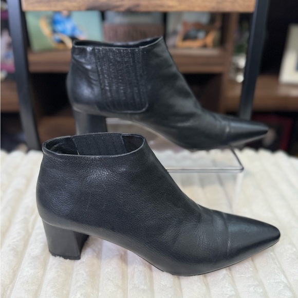 Theory Black Leather Ankle Booties - Picture 1 of 7